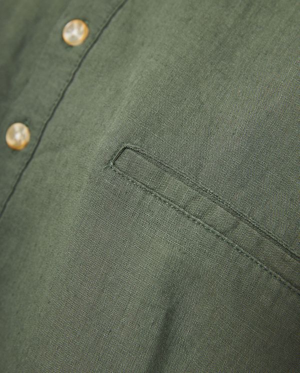 Relaxed fit linen blend πουκαμίσα με λαιμό mao