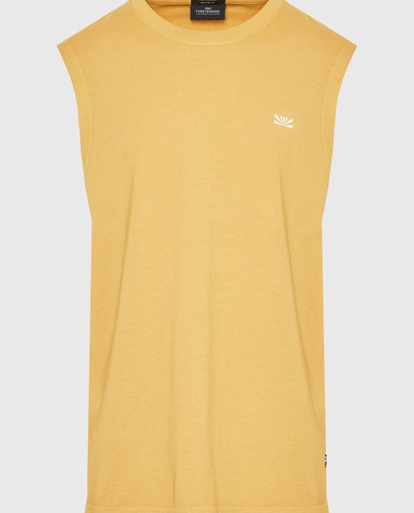 Garment dyed αμάνικη μπλούζα με logo