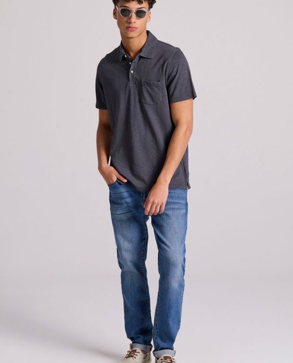 Garment dyed polo μπλούζα από φλάμα