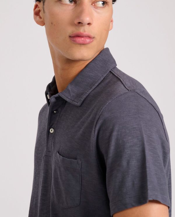 Garment dyed polo μπλούζα από φλάμα