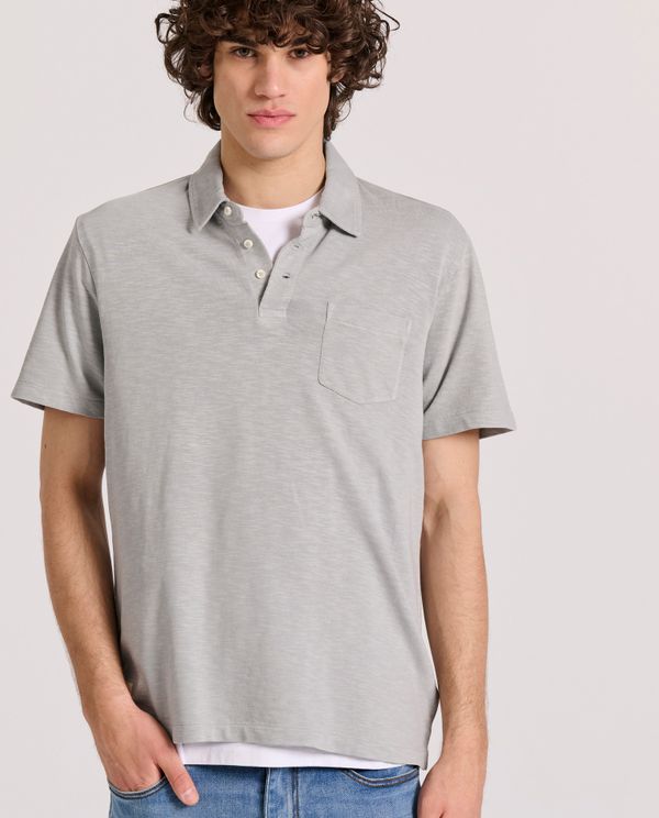 Garment dyed polo μπλούζα από φλάμα