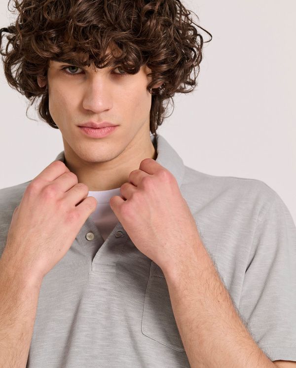 Garment dyed polo μπλούζα από φλάμα