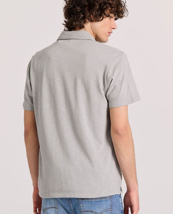 Garment dyed polo μπλούζα από φλάμα