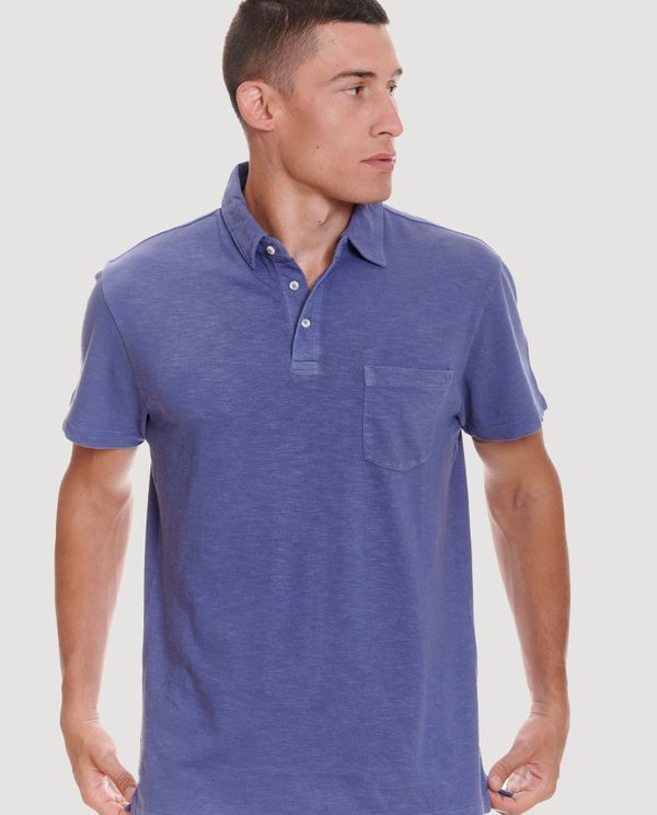 Garment dyed polo μπλούζα από φλάμα