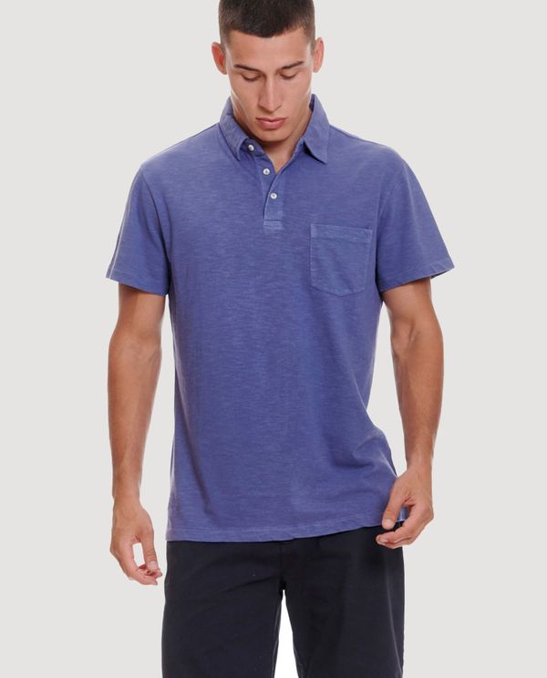 Garment dyed polo μπλούζα από φλάμα