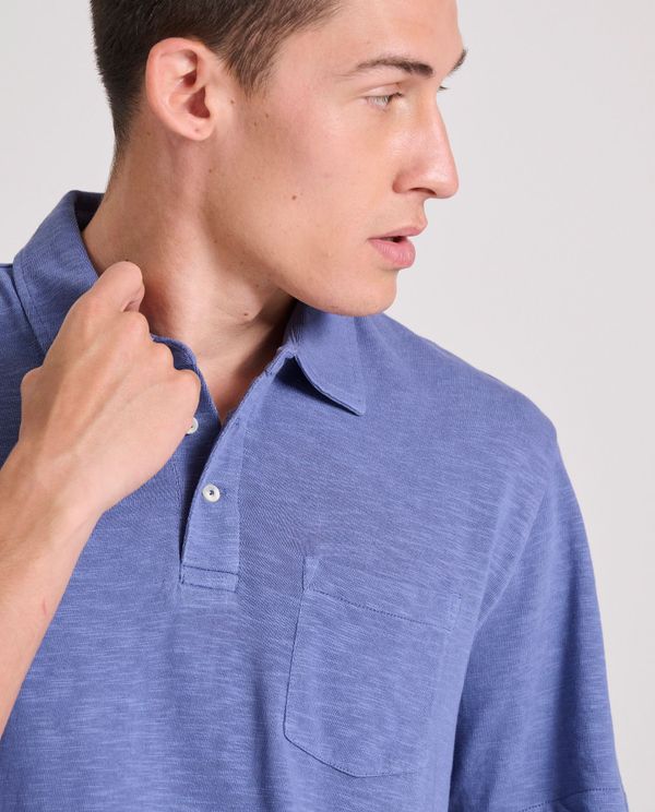Garment dyed polo μπλούζα από φλάμα