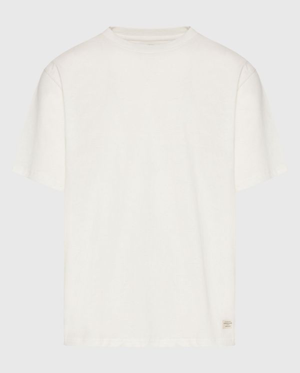 Relaxed fit linen blend μονόχρωμο t-shirt