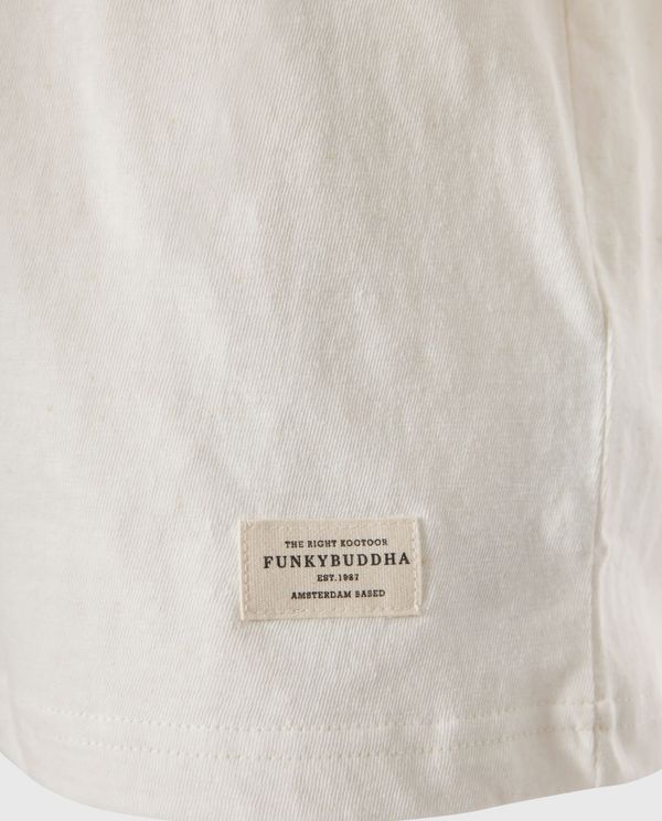 Relaxed fit linen blend μονόχρωμο t-shirt