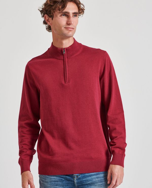 Ανδρικό half-zip πλεκτό πουλόβερ