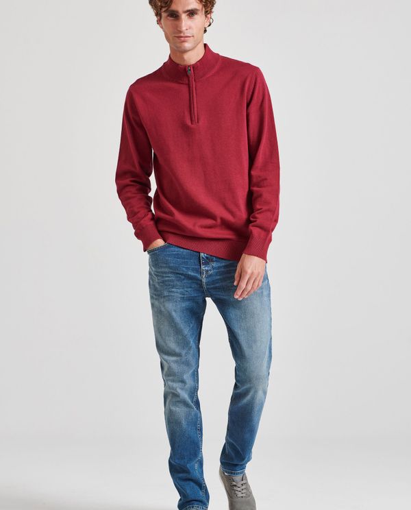 Ανδρικό half-zip πλεκτό πουλόβερ