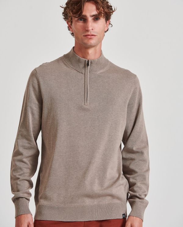 Ανδρικό half-zip πλεκτό πουλόβερ