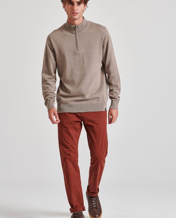 Ανδρικό half-zip πλεκτό πουλόβερ