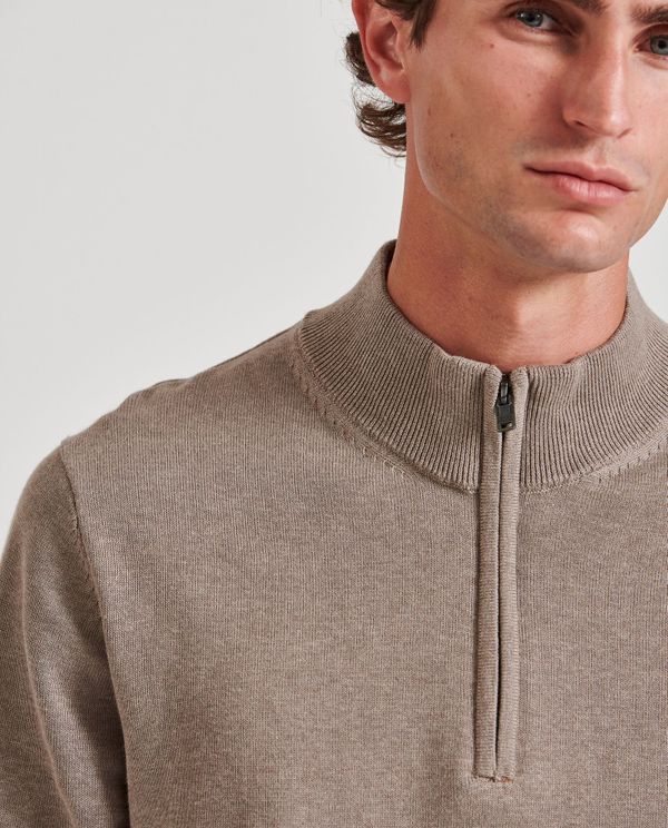 Ανδρικό half-zip πλεκτό πουλόβερ