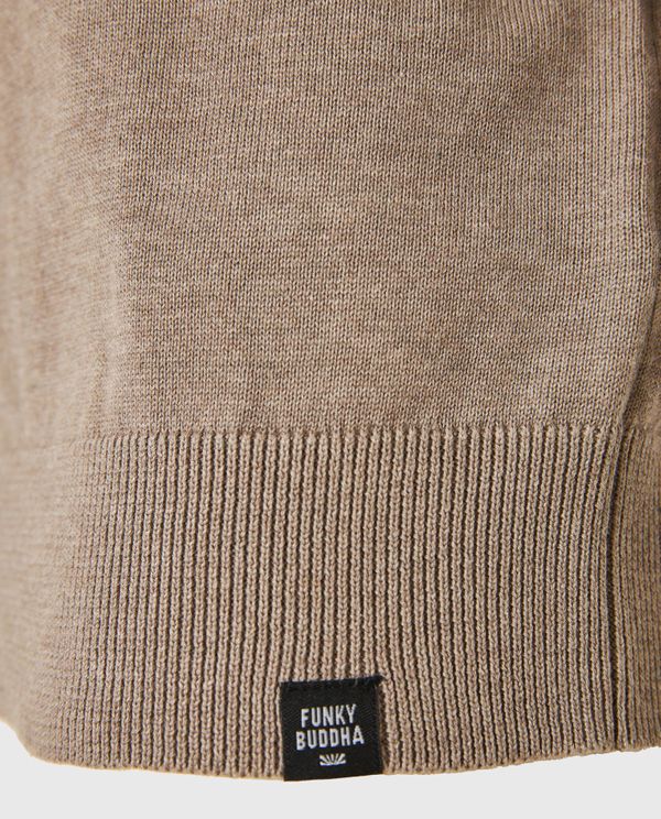 Ανδρικό half-zip πλεκτό πουλόβερ
