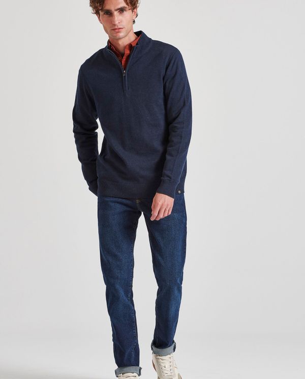 Ανδρικό half-zip πλεκτό πουλόβερ