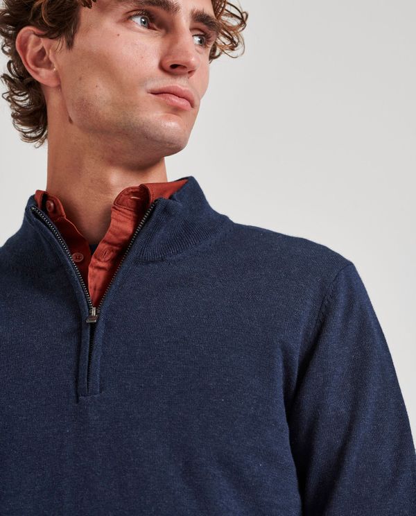 Ανδρικό half-zip πλεκτό πουλόβερ