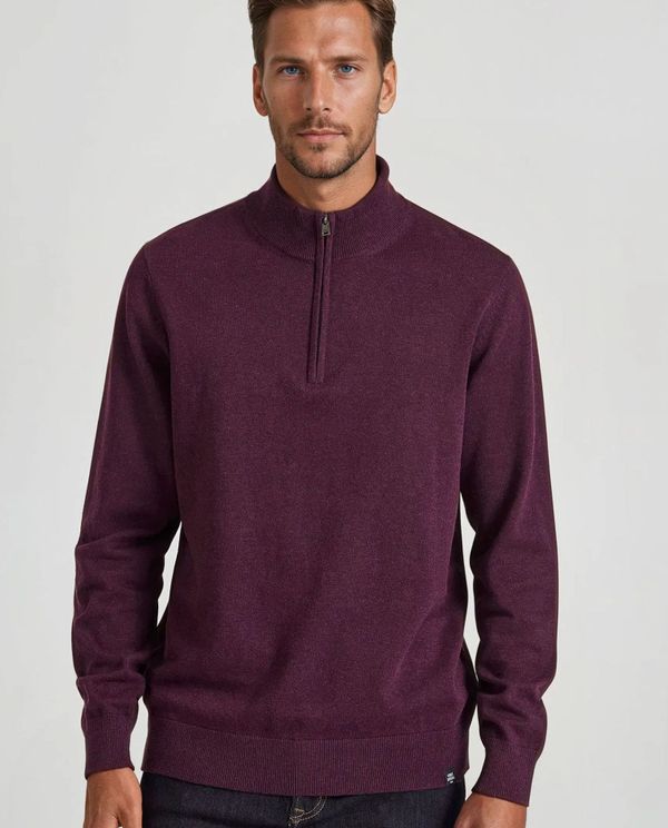 Ανδρικό half-zip πλεκτό πουλόβερ