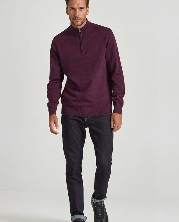Ανδρικό half-zip πλεκτό πουλόβερ