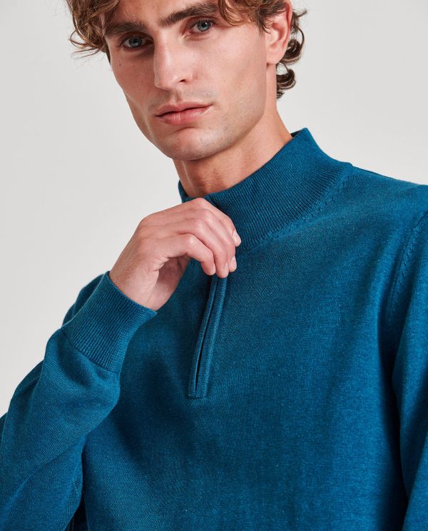 Ανδρικό half-zip πλεκτό πουλόβερ