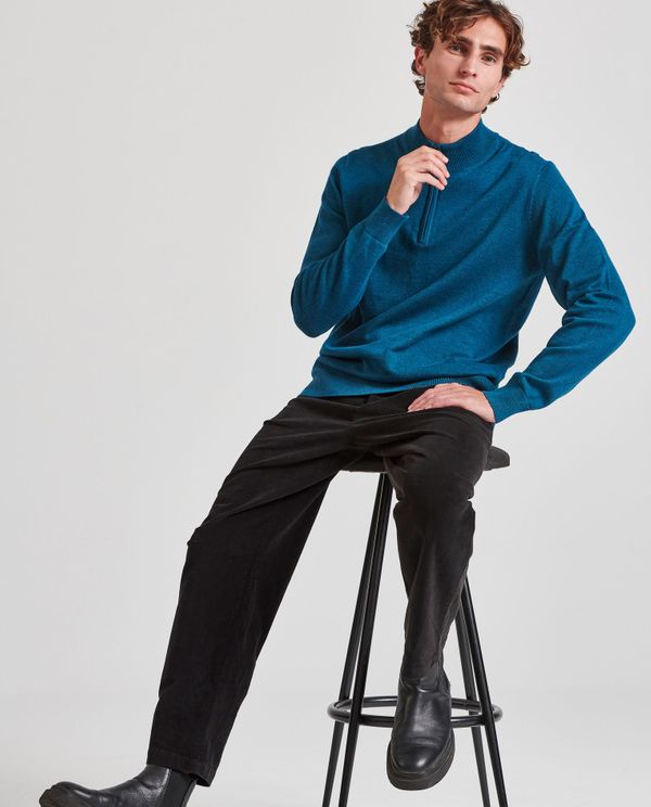Ανδρικό half-zip πλεκτό πουλόβερ