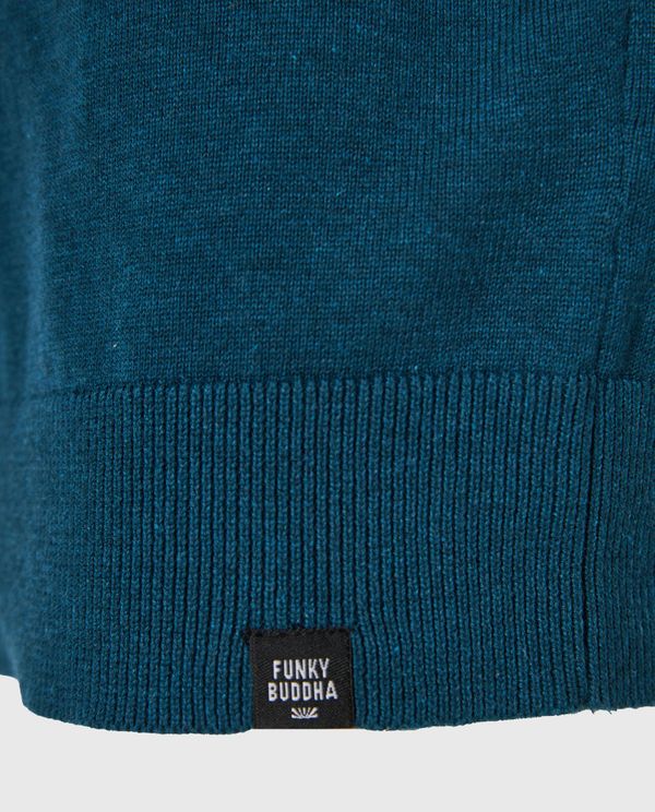 Ανδρικό half-zip πλεκτό πουλόβερ