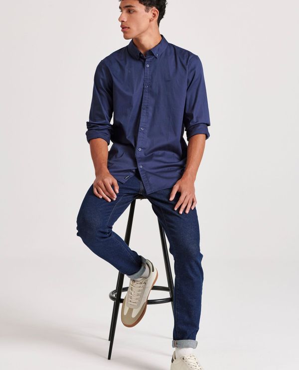 Ανδρικό garment dyed twill πουκάμισο