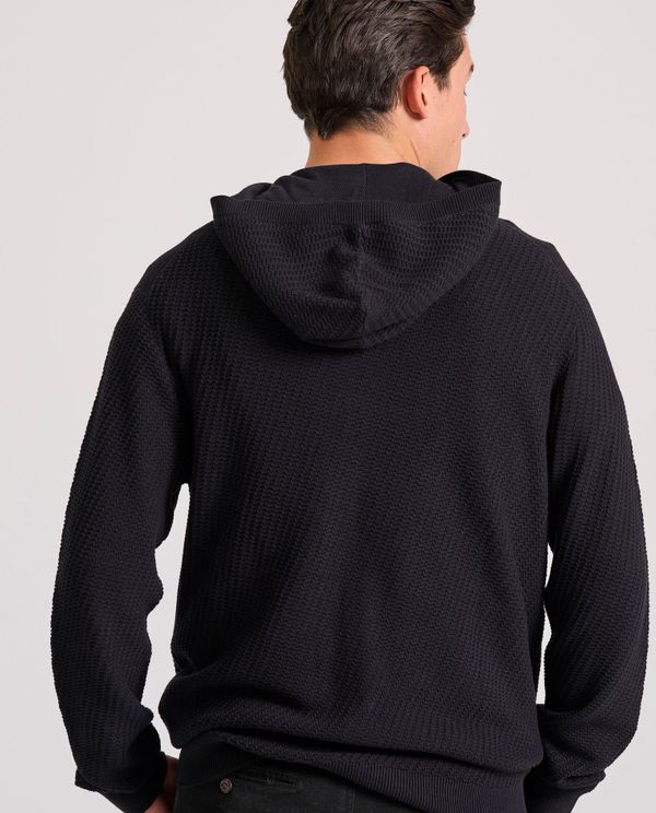 Relaxed fit ζακέτα με ανάγλυφη υφή και κουκούλα