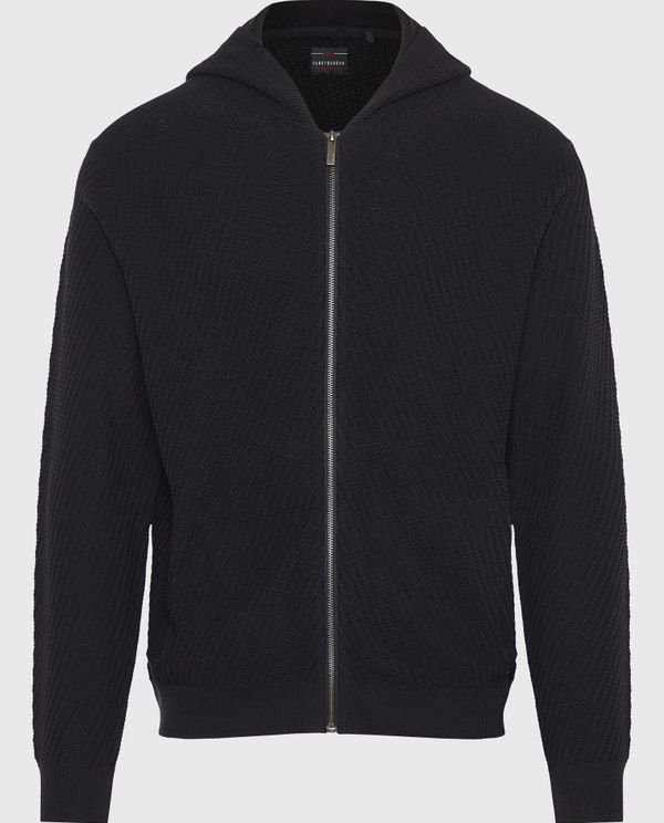 Relaxed fit ζακέτα με ανάγλυφη υφή και κουκούλα