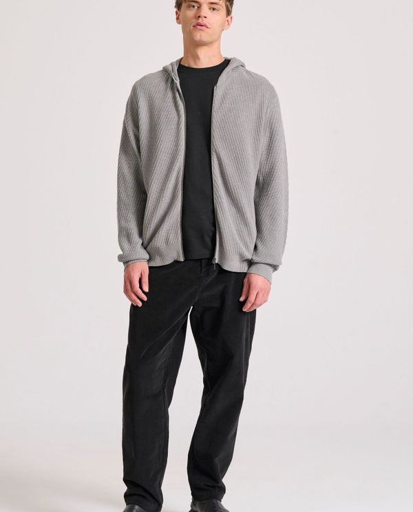 Relaxed fit ζακέτα με ανάγλυφη υφή και κουκούλα