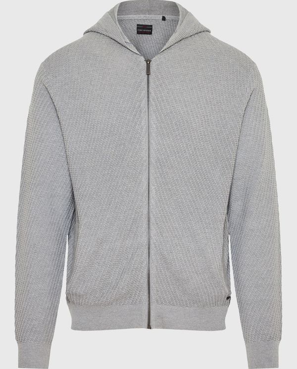 Relaxed fit ζακέτα με ανάγλυφη υφή και κουκούλα