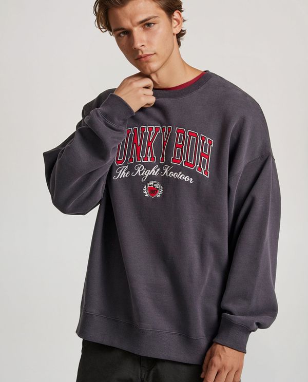 Oversized φούτερ με Funky Buddha κέντημα