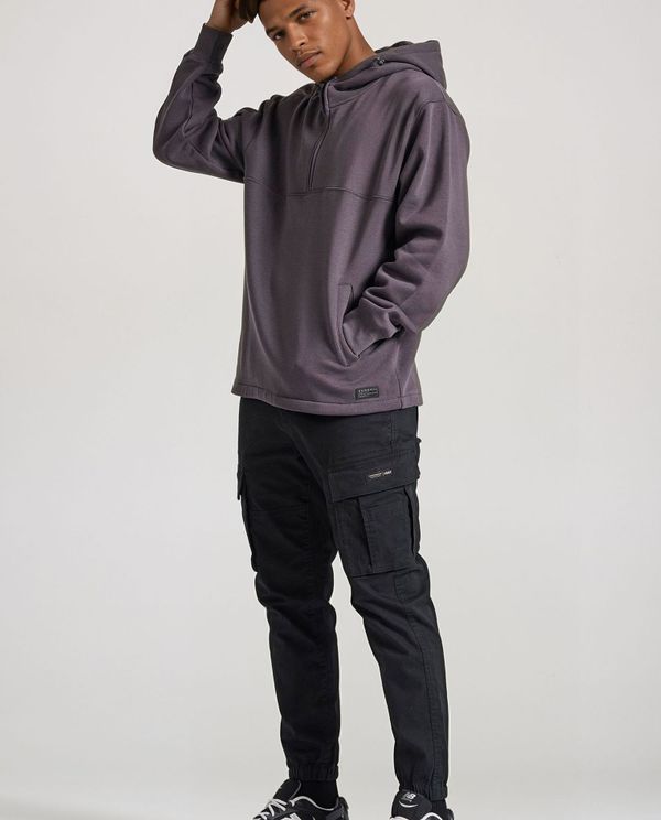 Relaxed half-zip φούτερ με τύπωμα στην πλάτη