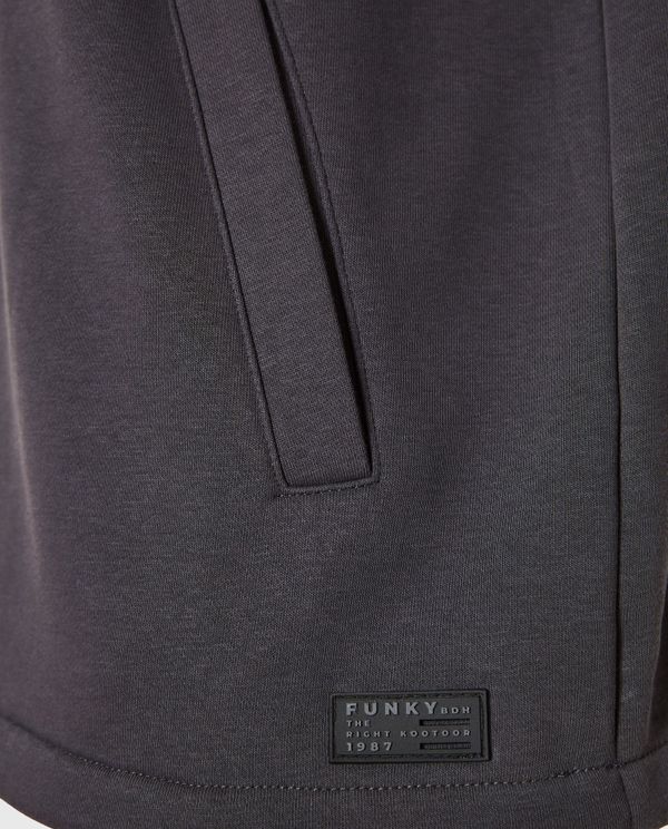 Relaxed half-zip φούτερ με τύπωμα στην πλάτη