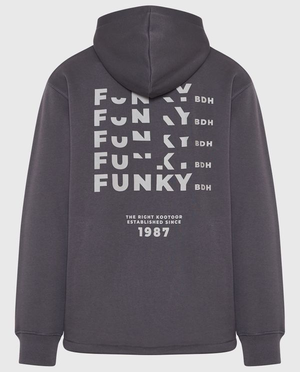 Relaxed half-zip φούτερ με τύπωμα στην πλάτη