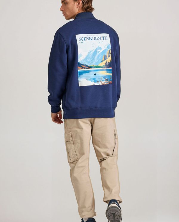 Relaxed fit φούτερ με τύπωμα στην πλάτη