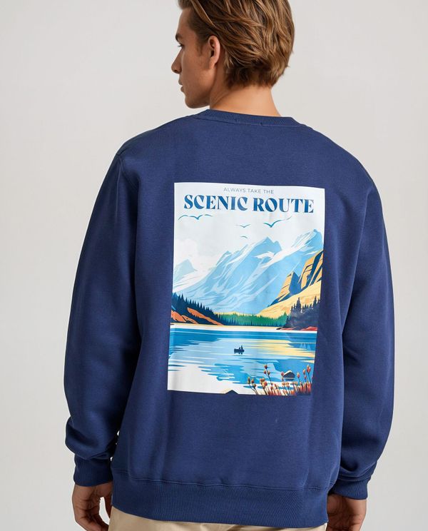 Relaxed fit φούτερ με τύπωμα στην πλάτη