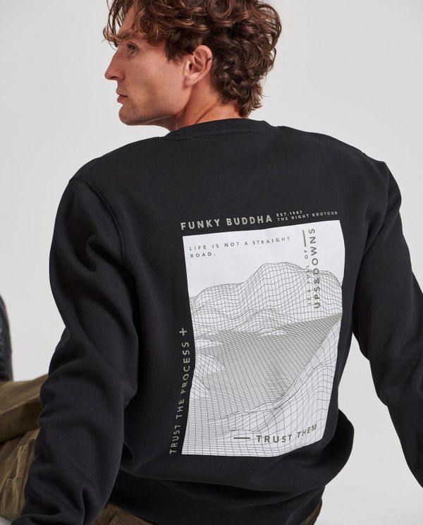 Relaxed fit φούτερ με τύπωμα στην πλάτη