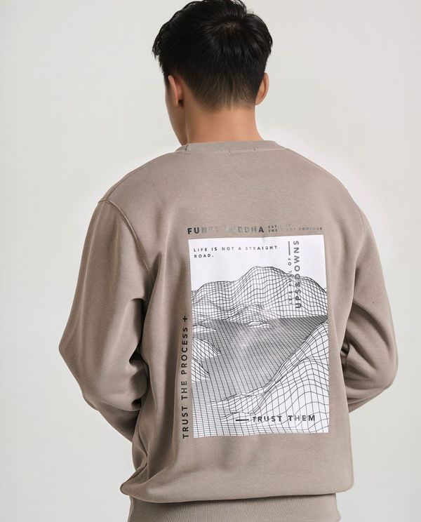 Relaxed fit φούτερ με τύπωμα στην πλάτη