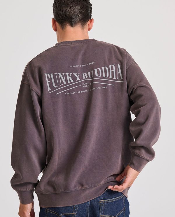 Oversized garment dyed φούτερ με τύπωμα στην πλάτη