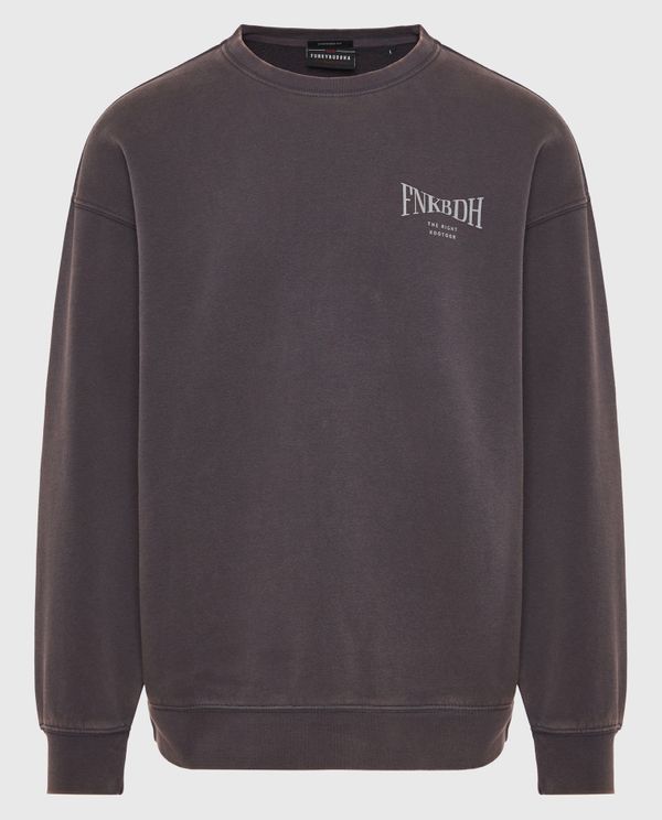 Oversized garment dyed φούτερ με τύπωμα στην πλάτη
