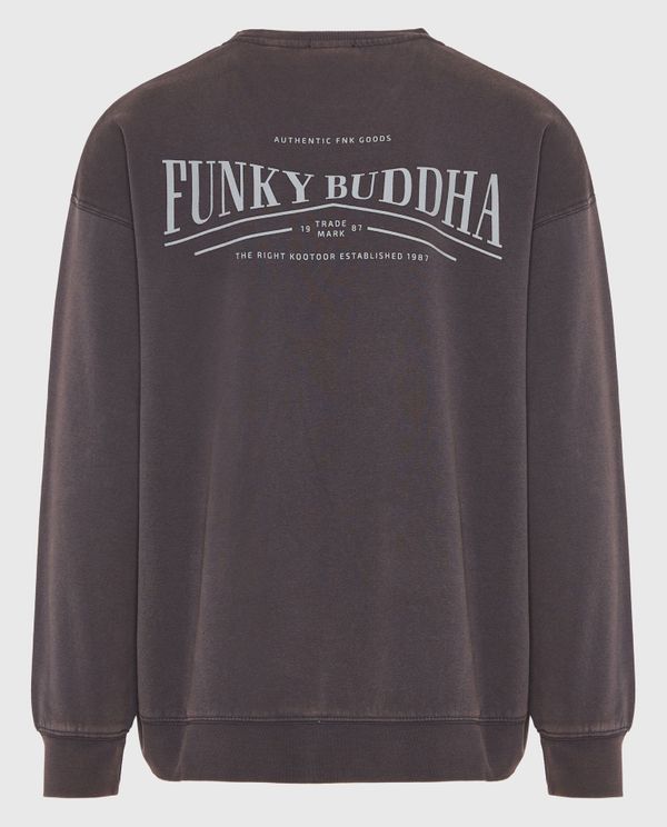 Oversized garment dyed φούτερ με τύπωμα στην πλάτη