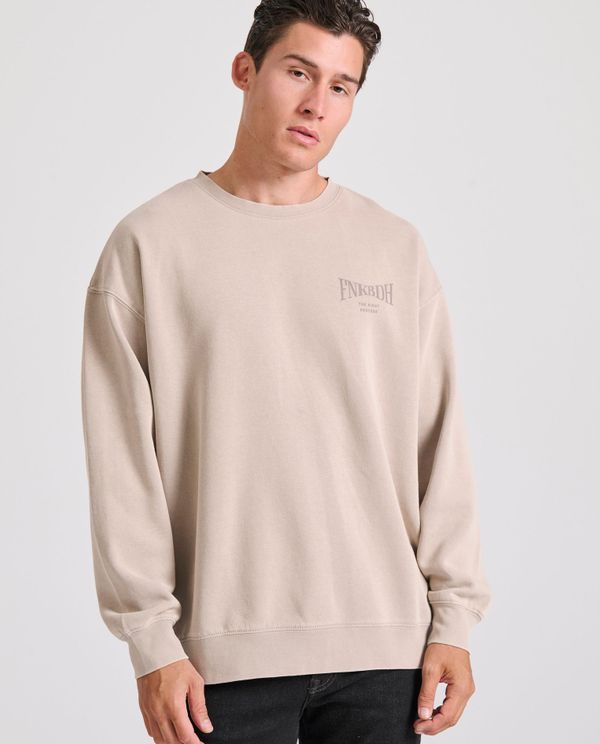 Oversized garment dyed φούτερ με τύπωμα στην πλάτη