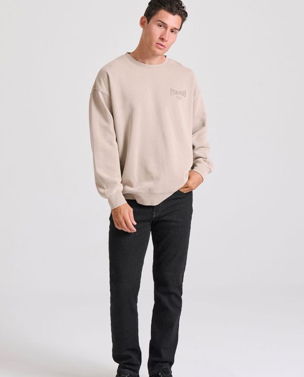 Oversized garment dyed φούτερ με τύπωμα στην πλάτη