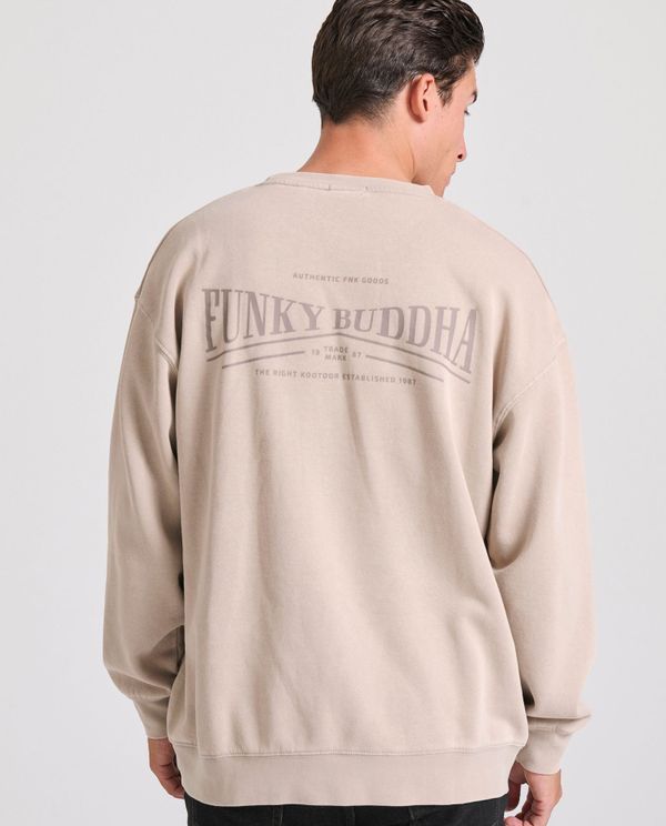 Oversized garment dyed φούτερ με τύπωμα στην πλάτη