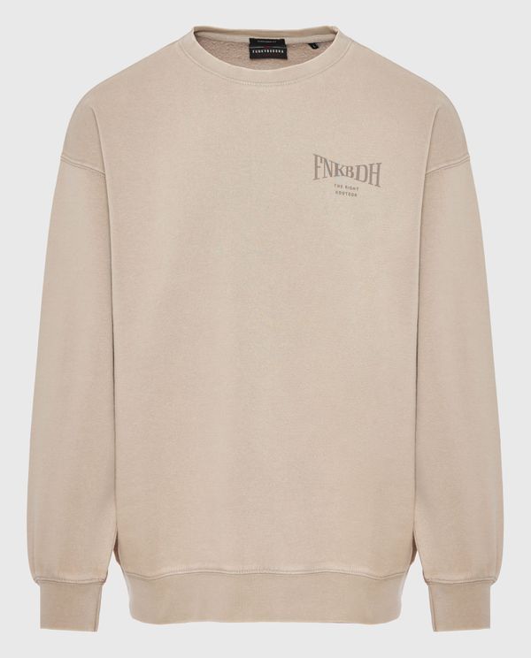 Oversized garment dyed φούτερ με τύπωμα στην πλάτη