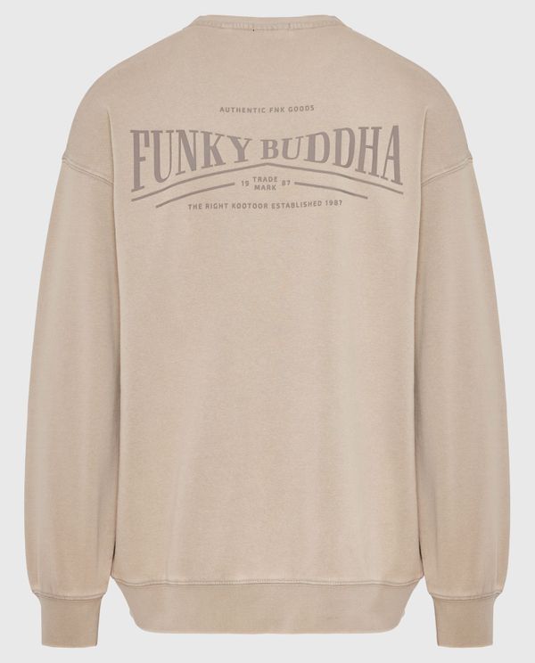 Oversized garment dyed φούτερ με τύπωμα στην πλάτη