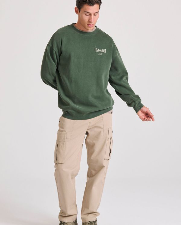 Oversized garment dyed φούτερ με τύπωμα στην πλάτη