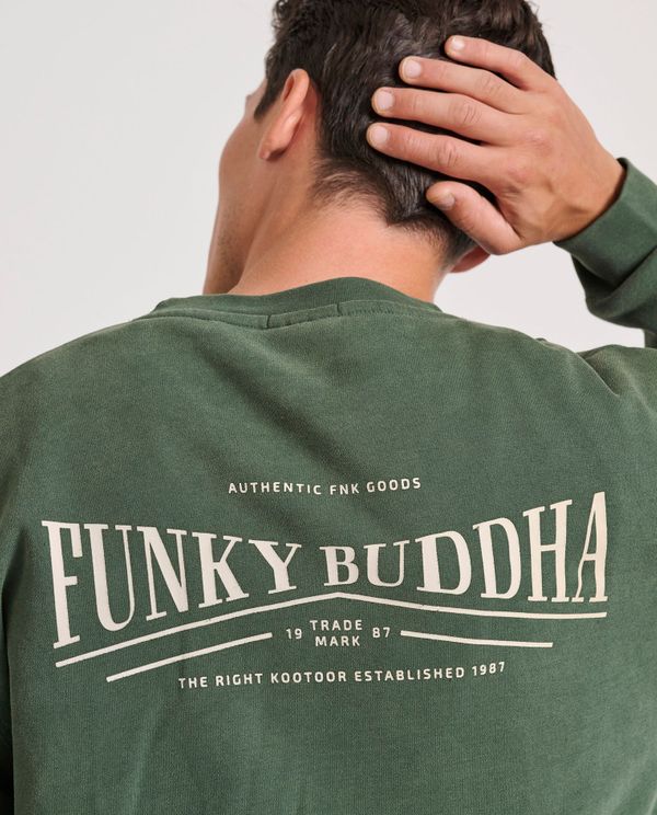 Oversized garment dyed φούτερ με τύπωμα στην πλάτη