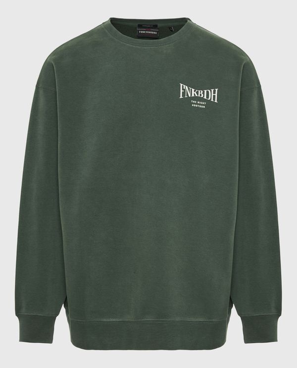 Oversized garment dyed φούτερ με τύπωμα στην πλάτη
