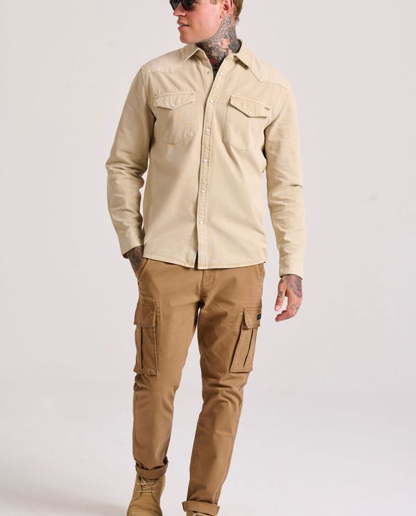 Relaxed garment dyed denim πουκάμισο